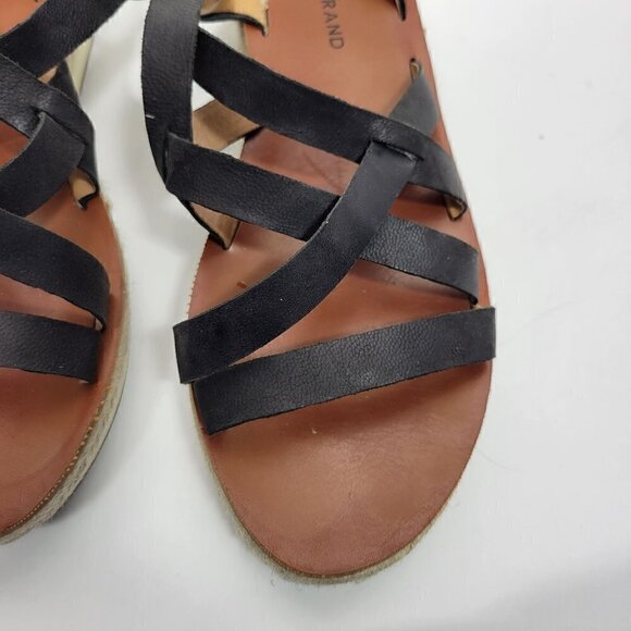 Lucky Brand Women's Jenepper Platform Wedge Sandals Black Leather Size 9 - Picture 5 of 11